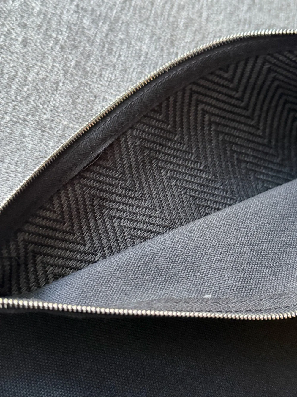 Hermes Bain Paris Black Cotton Cosmetic / Make-up / Toiletry / Pouch Bag